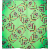 Douchegordijn Jimette Design rood geel groen (Voorkant)