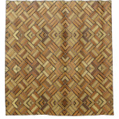 Douchegordijn - Kaleidoscopisch patroon in bakstee (Voorkant)