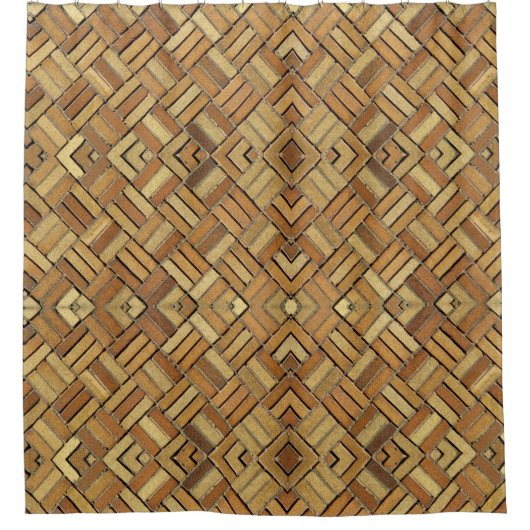 Douchegordijn - Kaleidoscopisch patroon in bakstee (Voorkant)