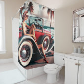 Douchegordijn Klassieke auto (In situ)