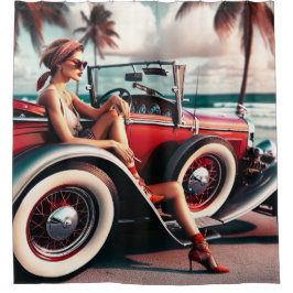 Douchegordijn Klassieke auto