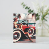 Douchegordijn Klassieke auto Briefkaart (Staand voorkant)