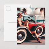 Douchegordijn Klassieke auto Briefkaart (Voorkant / Achterkant)