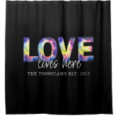 Douchegordijn 'Liefde woont hier' (Voorkant)