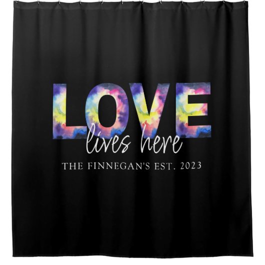 Douchegordijn 'Liefde woont hier' (Voorkant)