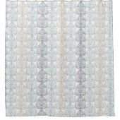 Douchegordijn met abstracte planten ornamenten. (Voorkant)