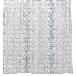 Douchegordijn met abstracte planten ornamenten.