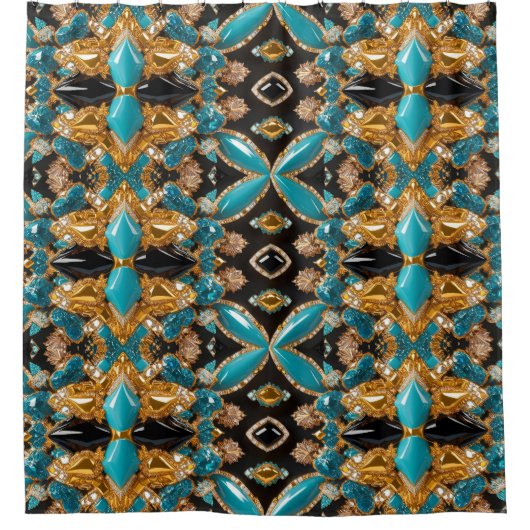 Douchegordijn met Bahamas kleuren (Voorkant)