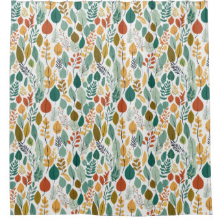 douchegordijn met bladthema