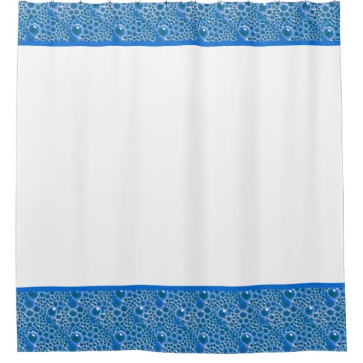 Douchegordijn met blauwe bellen (Voorkant)