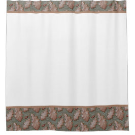 Douchegordijn met eiken bladrand