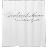 Douchegordijn met Frans script (Voorkant)