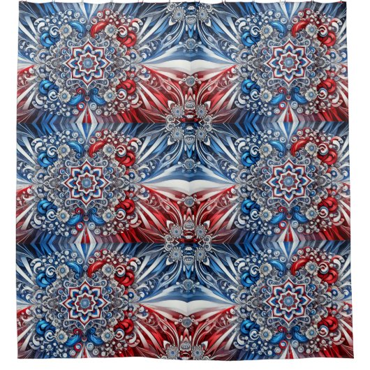 Douchegordijn met Franse kleuren (Voorkant)