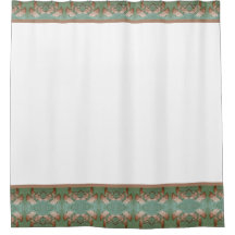 Douchegordijn met Gingko Leaf rand