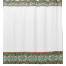 Douchegordijn met Gingko Leaf rand