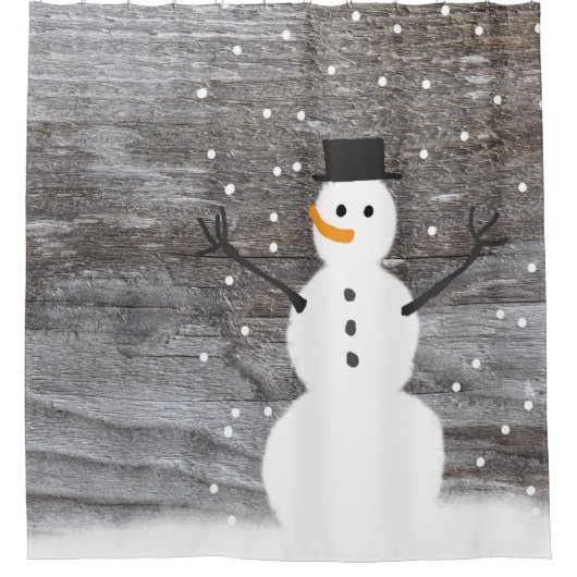 douchegordijn met kerstsneeuwman (Voorkant)