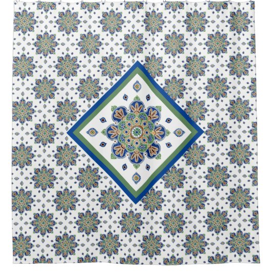 Douchegordijn met Multi gekleurde Medailles (Voorkant)