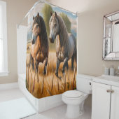 Douchegordijn met Paarden (In situ)