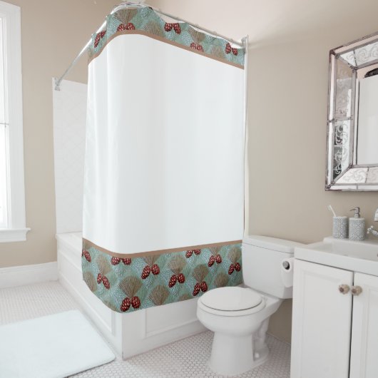 Douchegordijn met Pinecone print (In situ)