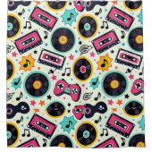 Douchegordijn met pop thema (Voorkant)