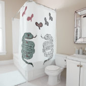 Douchegordijn met slangenprint (In situ)