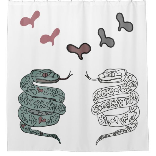 Douchegordijn met slangenprint (Voorkant)