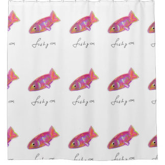 Douchegordijn met visprint