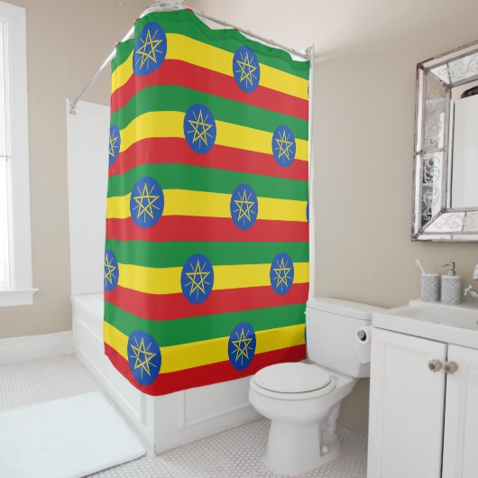 Douchegordijn met vlag van Ethiopië (In situ)