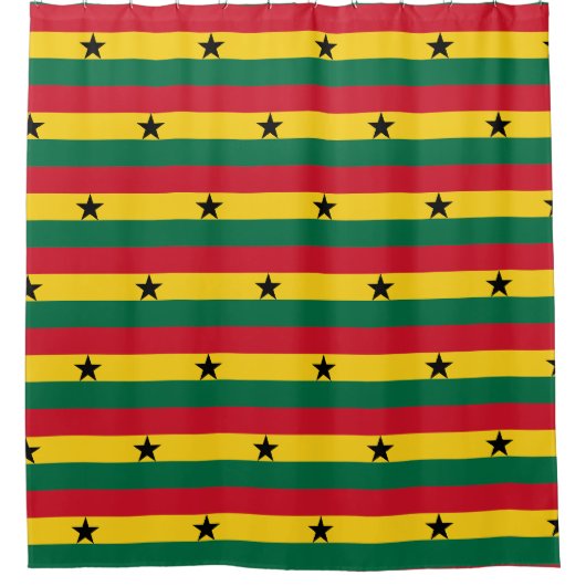 Douchegordijn met vlag van Ghana (Voorkant)