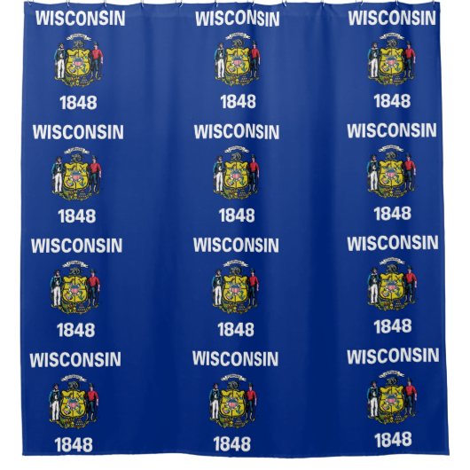Douchegordijn met vlag van Wisconsin, Verenigde St (Voorkant)