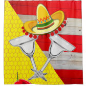 Douchegordijn Mexicaanse Sombrero Drinken (Voorkant)