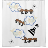 Douchegordijn Mieren Wolken Vis (Voorkant)