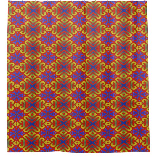 Douchegordijn, Multi kleur geometrisch patroon Douchegordijn (Voorkant)