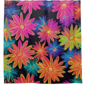 Douchegordijn Neon Wildflowers (Voorkant)