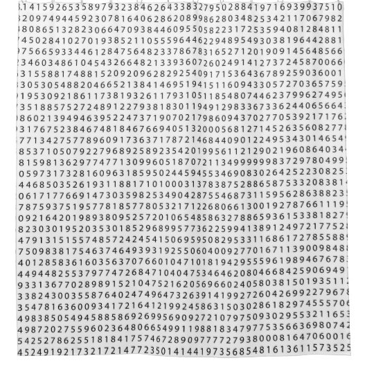 Douchegordijn "Pi" zwart/wit (Voorkant)