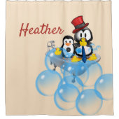 Douchegordijn Pinguïn Bubbles (Voorkant)
