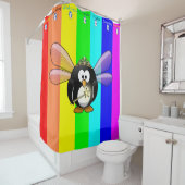 Douchegordijn Pinguïn Streep Dagen van de week (In situ)