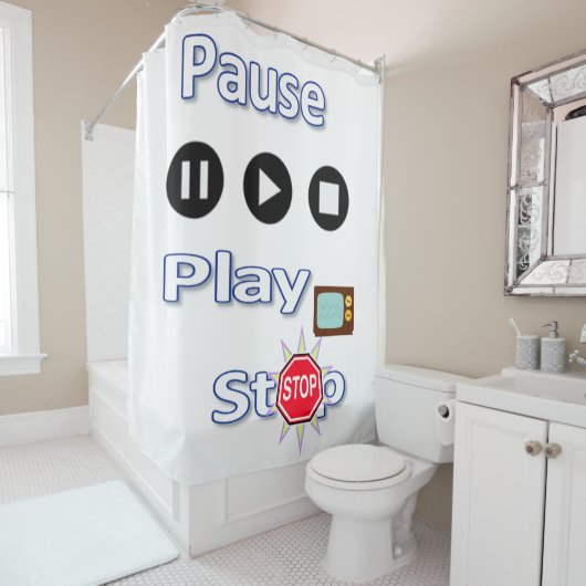 Douchegordijn Play Pauze Stop (In situ)