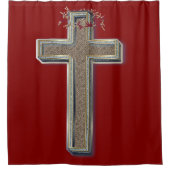 Douchegordijn rode achtergrond (Voorkant)