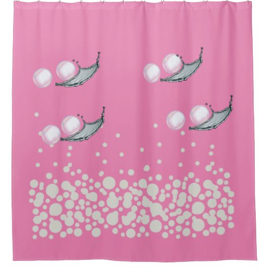 Douchegordijn Roze Bubbel Bliss Gordijn (Voorkant)