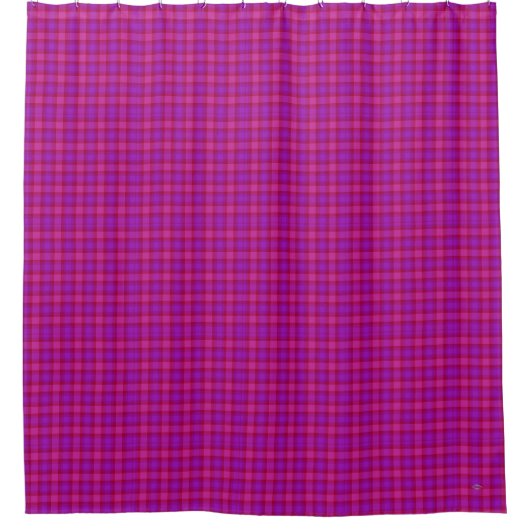 Douchegordijn Roze en Paarse Plaid HAMbyWG (Voorkant)