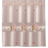 Douchegordijn Roze Rose Glitter Drip (Voorkant)