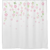 Douchegordijn Roze & Witte Bloemen (Voorkant)