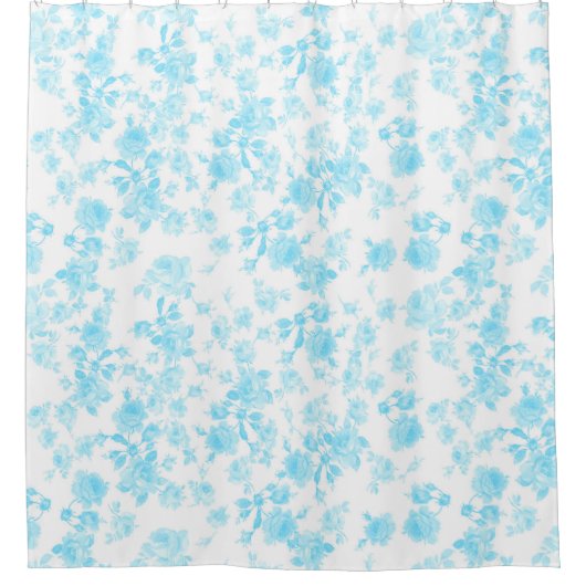 Douchegordijn Saint Colette juni Rozen capri blauw (Voorkant)