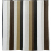 Douchegordijn Streep Bruin & Wit (Voorkant)