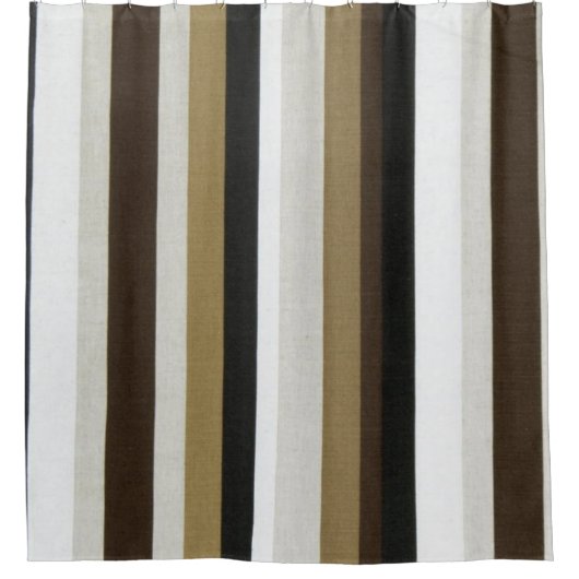 Douchegordijn Streep Bruin & Wit (Voorkant)