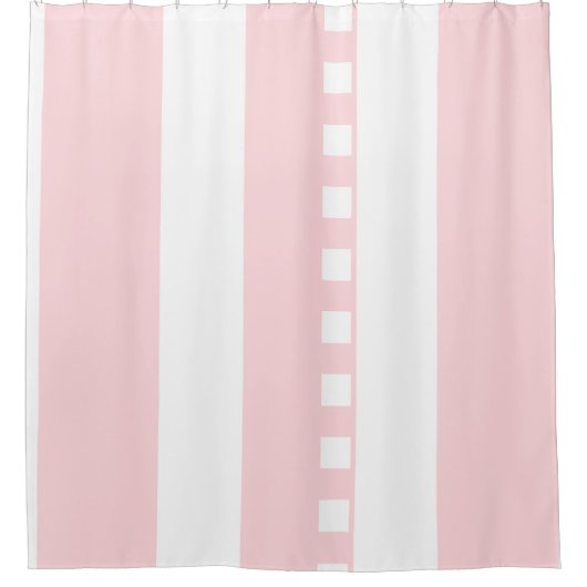 Douchegordijn Streep Roze & Wit (Voorkant)