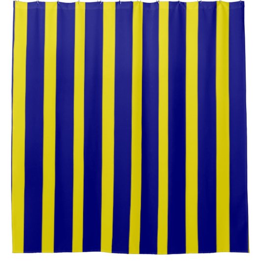 Douchegordijn Stripe blauw & geel (Voorkant)