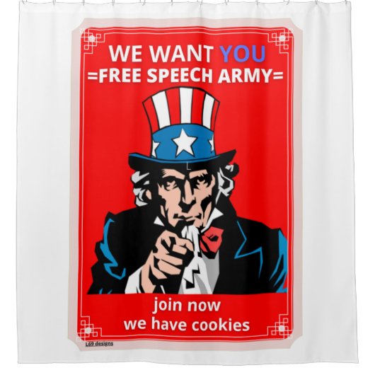douchegordijn "UNCLE SAM" (Voorkant)