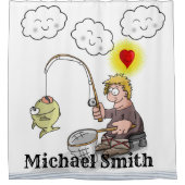 Douchegordijn Visser Vist Viswolken (Voorkant)